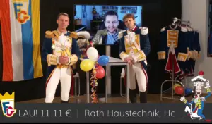 Fastnachts-Talk der Mainzer Füsiliergarde mit Tobias Mann (Mitte). - Screenshot: gik
