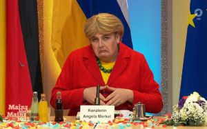 Florian Sitte 2021 als "Angela Merkel" bei "Mainz bleibt Mainz". - Foto: gik