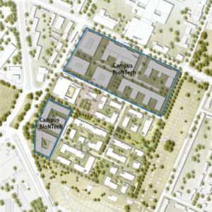 Die Pläne der Stadt für den Biontech-Campus auf dem Gelände der bisherigen GFZ-Kaserne. - Grafik: Stadt Mainz