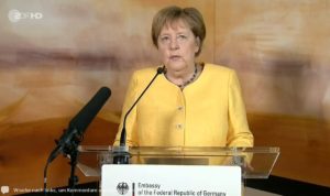 Bundeskanzlerin Angela Merkel (CDU) meldete sich aus den USA zu Wort. - Screenshot: gik