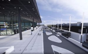 Ankunftsbereich des neuen Terminal 3 im Imagefilm der Fraport. - Screenshot: gik