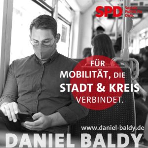 Wahlplakat Daniel Baldy ÖPNV. - Foto: Baldy