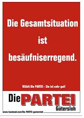 Wahlplakat der Partei "Die PARTEI" in Gütersloh. - Foto: Partei