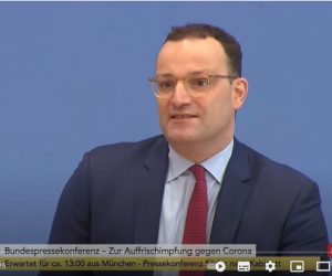 Rudert zurück: Bundesgesundheitsminister Jens Spahn (CDU). - Screenshot: gik