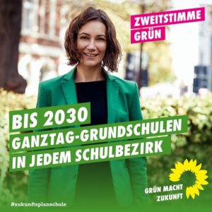 Ministerin Anne Spiegel 2021 auf einem Wahlplakat. - Foto: gik