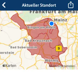 Warnung in der Warn-App Nina wegen Ausfall aller Notrufnummern in Mainz. - Foto: gik