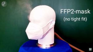 Atemluft einer Versuchspuppe mit schlecht sitzender FFP2-Maske: trotzdem erhebliche Schutzwirkung. - Video: MPI Göttingen
