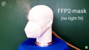 FFP2-Masken schützen sehr gut vor dem Coronavirus - selbst wenn sie schlecht sitzen wie hier. - Foto: MPI Göttingen