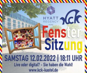 An diesem Samstag lädt der KCK zur ersten "Fenstersitzung" ins und vors Hyatt Hotel am Rheinufer. - Grafik: KCK