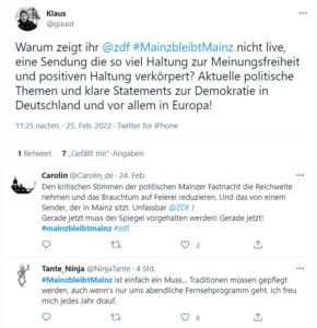 Scharfe Kritik an der Entscheidung des ZDF, "Mainz bleibt Mainz" in die Mediathek zu verbannen. - Foto: gik