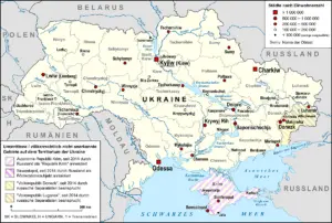 Karte der Ukraine - Grafik: Lencer via Wikipedia