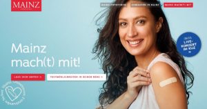 Webseite von "Mainz macht mit" mit Infos zu Impfungen und Coronatests in Mainz. - Screenshot: gik