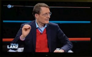 Sollte von Reichsbü4rgern entführt werden: Bundesgesundheitsminister Karl Lauterbach (SPD), hier im April 2021 in einer Talkshow. - Screenshot: gik
