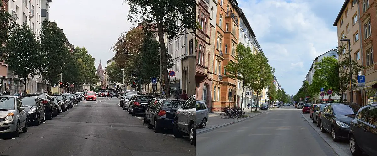 Die Boppstraße vorher und nachher. - Foto: gik