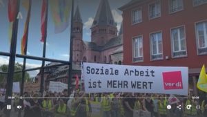 Ver.di Demo zum Kita-Streik in Mainz am Donnerstag. - Foto: Screenshot via SWR / gik