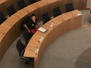 Rettungspilot Stefan Goldmann vor dem Untersuchungsausschuss des Landtags.- - Foto: gik
