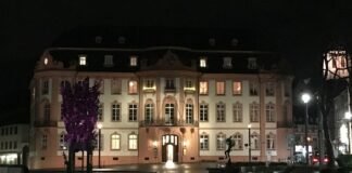 Wie wollen Städte Energie sparen für den Winter? – Stadt Mainz setzt Arbeitsgruppe ein – Gebäude nachts hell beleuchtet