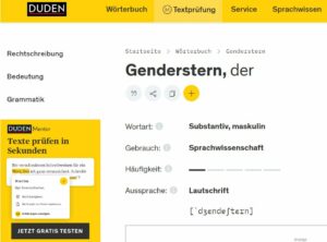 Der deutsche Duden zum Genderstern. - Screenshot: gik