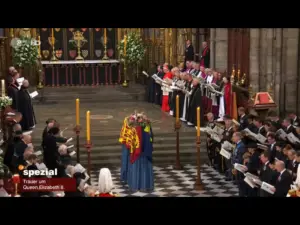 Trauergottesdienst in Westminster Abbey zum Begräbnis der Queen. - Screenshot: gik