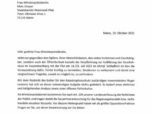 Brief von CDU-Chef Christian Baldauf an Ministerpräsidentin Malu Dreyer (SPD) im Oktober 2022. - Screenshot: gik