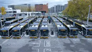 Diese 23 neuen E-Busse präsentierte die Mainzer Mobilität im November 2022 - im Einsatz ist erst etwa die Hälfte. - Foto: Mainzer Mobilität
