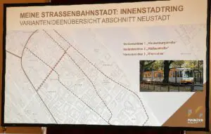 Varianten des Straßenbahnausbaus durch die Mainzer Neustadt. - Foto: gik