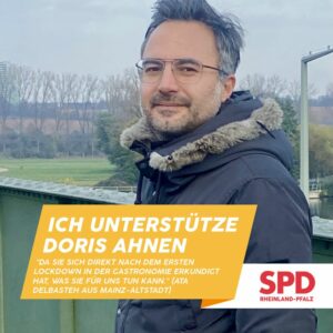 Gastronom Ata Delbasteh auf einem Wahlplakat der Mainzer SPD. - Foto: SPD Mainz