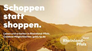 Verunglücktes Werbemotiv "Schoppen statt Shoppen" der Werbekampagne "Rheinland-Pfalz GOLD". - Foto: MWVLW RLP