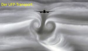 Visualisierung einer Wirbelschleppe eines Flugzeugs. - Foto: Alt