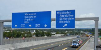 A66 im Schiersteiner Kreuz bei Wiesbaden am Mittwoch voll gesperrt: Fahrbahnschäden werden ausgebessert