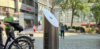 Trinkwasserspender am Rebstockplatz in Mainz ist zurück – Förderprogramm des Landes bei Stadt Mainz unbekannt