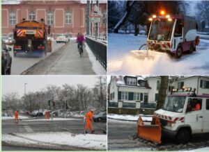 Räumfahrzeuge des Mainzer Entsorgungsdienstes - am Mittwoch waren sie im Volleinsatz. - Fotos: Entsorgungsbetrieb der Stadt Mainz