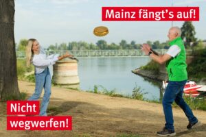 Neues Motiv der Anti-Littering-Kampagne "Mainz fängt's auf". - Grafik: Stadt Mainz