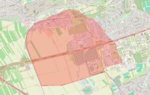 Voraussichtlicher Evakuierungsradius für die Entschärfung einer 500-Kilo-Bombe am Freitag. - Grafik: Feuerwehr Mainz