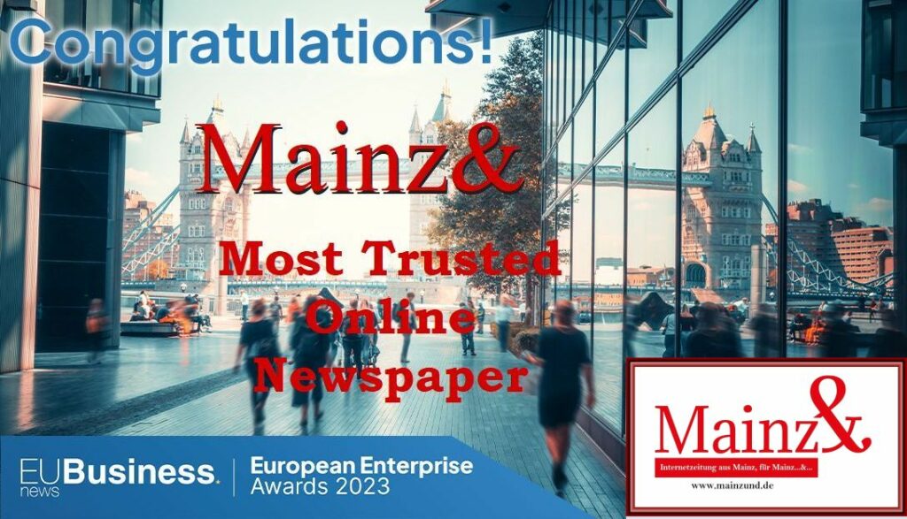 Mainz& wurde zum "Most Trusted Online Newspaper" 2023 gewählt. - Grafik: gik
