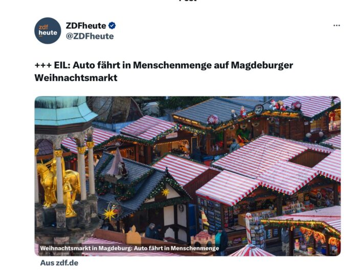 UPDATE& -Anschlag auf Weihnachtsmarkt in Magdeburg: Arzt, Islam-Kritiker, AfD-Fan mutmaßlicher Täter – TrucBlocks sichern Markt in Mainz