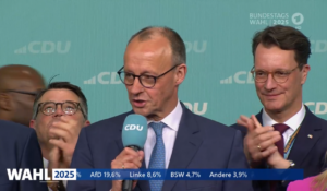 Wahlsieger und mutmaßlich nächster Bundeskanzler: CDU-Kandidat Friedrich Merz. - Screenshot: gik