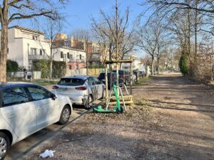 Wallstraße in Mainz, kein Fußweg, kein Radweg: Parken plötzlich verboten, wo es jahrelang geduldet war. - Foto: gik