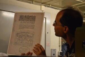 Mittelalterliche Handschrift in der Wissenschaftlichen Stadtbibliothek Mainz, präsentiert bei der Museumsnacht 2017. - Foto: gik