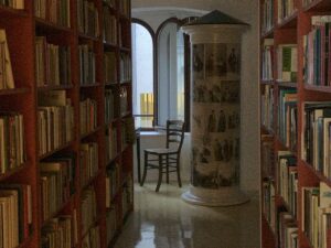 Die Bibliothek im deutschen Kabarettarchiv im Mainzer Proviantamt birgt so manchen Schatz aus Satire, Kabarett und Kleinkunst. - Foto: gik