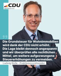 Reklamierte die Nicht-Anhebung der Grundsteuer B für Wohnimmobilien am Dienstag für seine Partei: CDU-Fraktionschef Ludwig Holle. - Foto: CDU Mainz