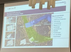 Flächenanalyse für einen Neubau eines Zentralklinikums mit Flächen a bis D. - Grafik: Mainzer Unimedizin 