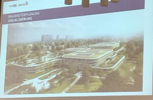Diese Visualisierung eines neuen Zentralklinikums auf dem Gelände des Medienparks präsentierte die Mainzer Unimedizin am Donnerstag im Bauausschuss. - Foto: gik