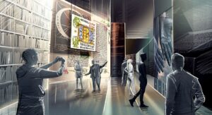 Eine immersive Auftaktinszenierung soll die Besucher in das mittelalterliche Mainz um 1450 versetzen. - Grafik: facts and fiction 