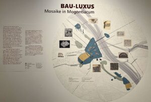 Karte der Fundorte von antiken Mosaikfragmenten in Mainz. - Karte: Landesmuseum, Foto: gik