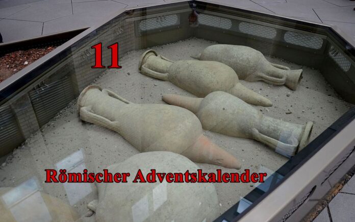 Mainz&-Adventskalender, Türchen 11: Amphoren im Untergrund, edles Essgeschirr und ein zauberhafter Delphin – Wie die Römer in Mainz lebten