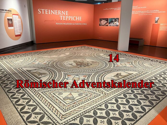 Mainz&-Adventskalender, Türchen 14: Orpheus und der Panther im Fußboden – Mosaikfunde in Mainz belegen Reichtum von Mogontiacum