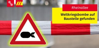 UPDATE&: Weltkriegsbombe in Rheinallee in Mainz gefunden: Blindgänger gesichert und abtransportiert – Auf sicherem Gelände gesprengt