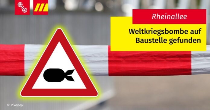 UPDATE&: Weltkriegsbombe in Rheinallee in Mainz gefunden: Blindgänger gesichert und abtransportiert – Auf sicherem Gelände gesprengt