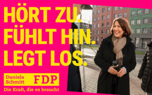 Die Kampagne der FDP RLP zur Landtagswahl im März ist ganz auf Spitzenkandidatin Daniela Schmitt zugeschnitten. - Foto: FDP RLP